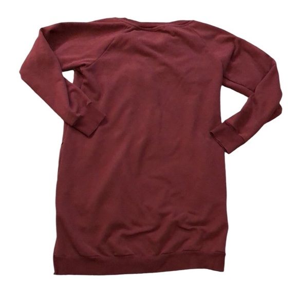 Ellie & Kate Womens Sweatshirt Dress Sz XL Burgundy Ties High Low Comfy Cozy - Picture 2 of 11